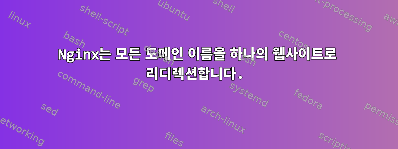 Nginx는 모든 도메인 이름을 하나의 웹사이트로 리디렉션합니다.