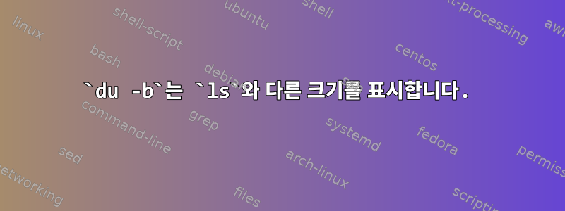 `du -b`는 `ls`와 다른 크기를 표시합니다.