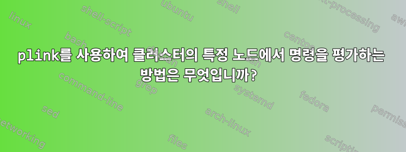 plink를 사용하여 클러스터의 특정 노드에서 명령을 평가하는 방법은 무엇입니까?