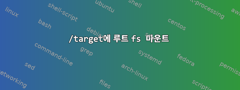 /target에 루트 fs 마운트