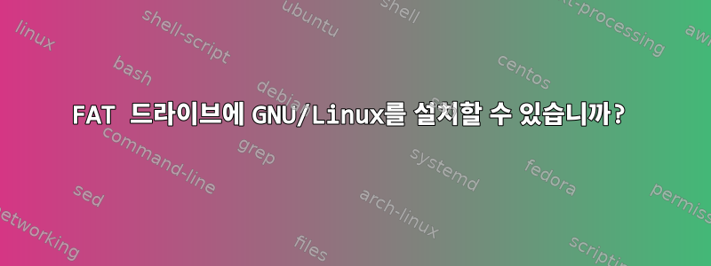 FAT 드라이브에 GNU/Linux를 설치할 수 있습니까?