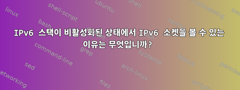 IPv6 스택이 비활성화된 상태에서 IPv6 소켓을 볼 수 있는 이유는 무엇입니까?