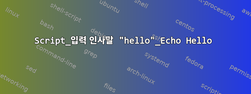 Script_입력 인사말 "hello"_Echo Hello