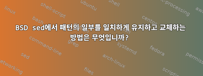 BSD sed에서 패턴의 일부를 일치하게 유지하고 교체하는 방법은 무엇입니까?