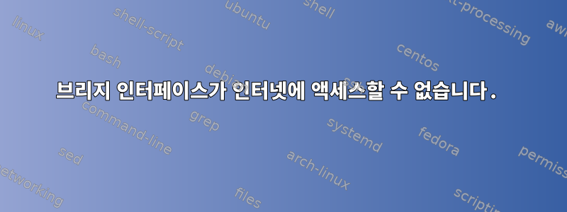 브리지 인터페이스가 인터넷에 액세스할 수 없습니다.