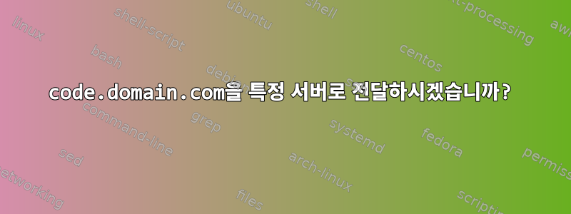 code.domain.com을 특정 서버로 전달하시겠습니까?