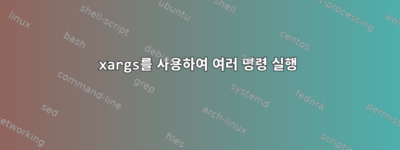 xargs를 사용하여 여러 명령 실행