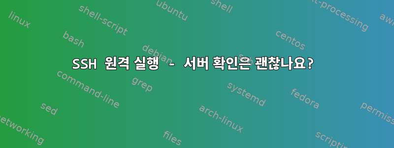 SSH 원격 실행 - 서버 확인은 괜찮나요?