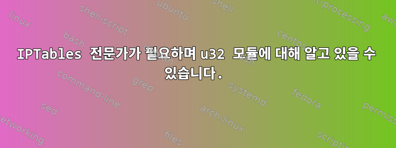 IPTables 전문가가 필요하며 u32 모듈에 대해 알고 있을 수 있습니다.