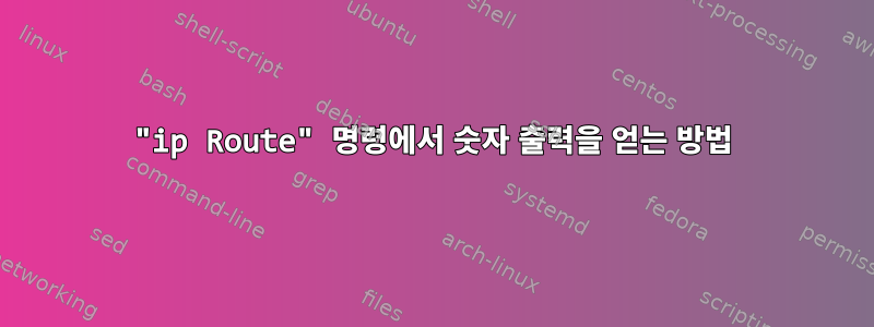 "ip Route" 명령에서 숫자 출력을 얻는 방법