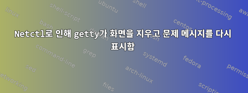 Netctl로 인해 getty가 화면을 지우고 문제 메시지를 다시 표시함