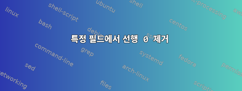 특정 필드에서 선행 0 제거