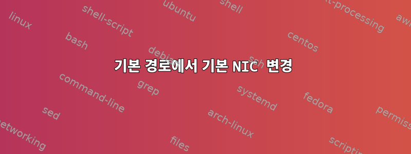 기본 경로에서 기본 NIC 변경