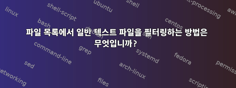 파일 목록에서 일반 텍스트 파일을 필터링하는 방법은 무엇입니까?