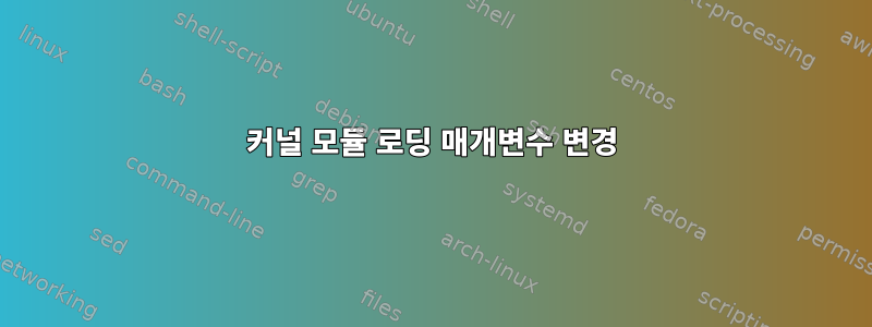 커널 모듈 로딩 매개변수 변경