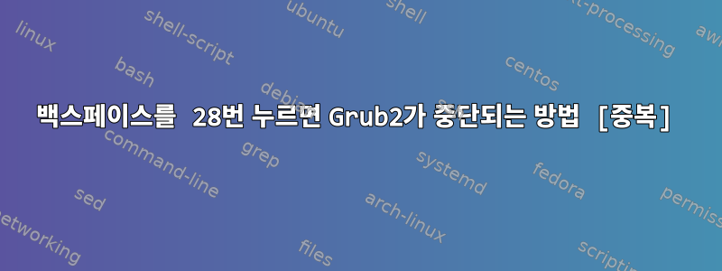 백스페이스를 28번 누르면 Grub2가 중단되는 방법 [중복]