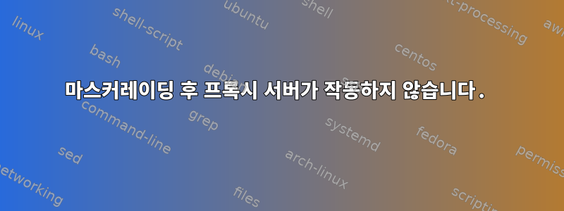 마스커레이딩 후 프록시 서버가 작동하지 않습니다.