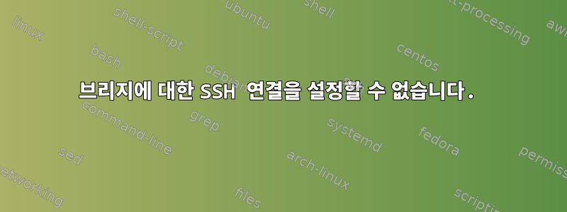 브리지에 대한 SSH 연결을 설정할 수 없습니다.