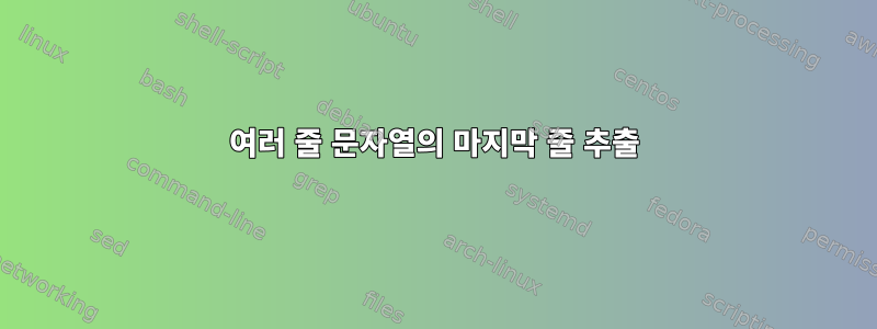 여러 줄 문자열의 마지막 줄 추출