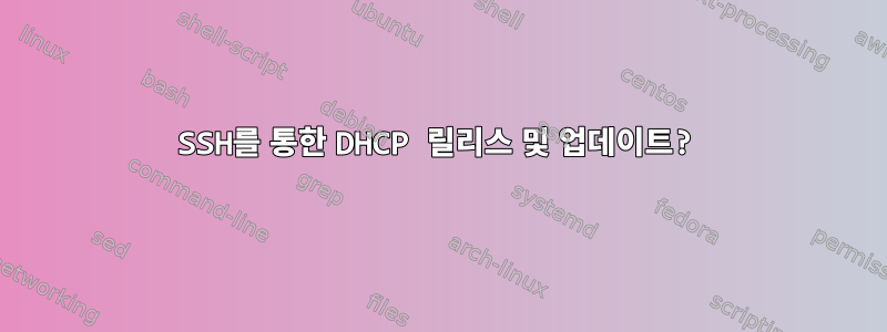 SSH를 통한 DHCP 릴리스 및 업데이트?