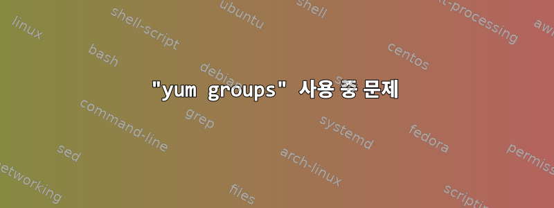 "yum groups" 사용 중 문제