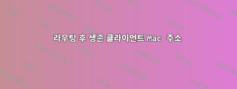 라우팅 후 생존 클라이언트 Mac 주소