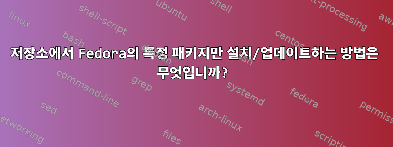 저장소에서 Fedora의 특정 패키지만 설치/업데이트하는 방법은 무엇입니까?