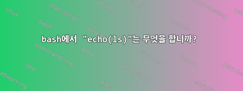 bash에서 "echo(ls)"는 무엇을 합니까?