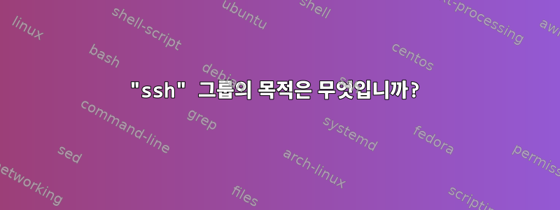 "ssh" 그룹의 목적은 무엇입니까?