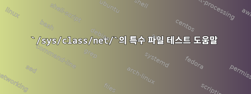 `/sys/class/net/`의 특수 파일 테스트 도움말