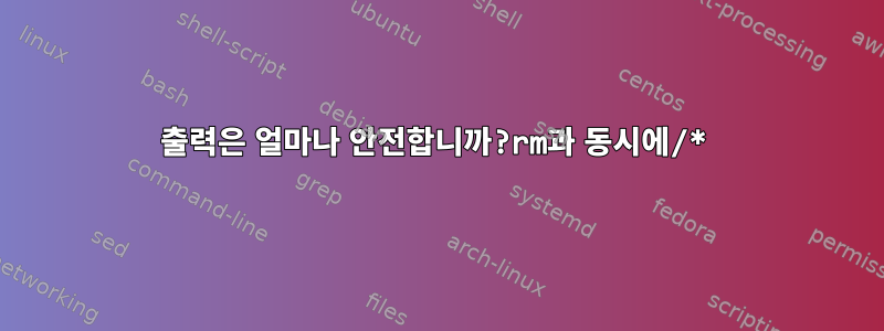 출력은 얼마나 안전합니까?rm과 동시에/*