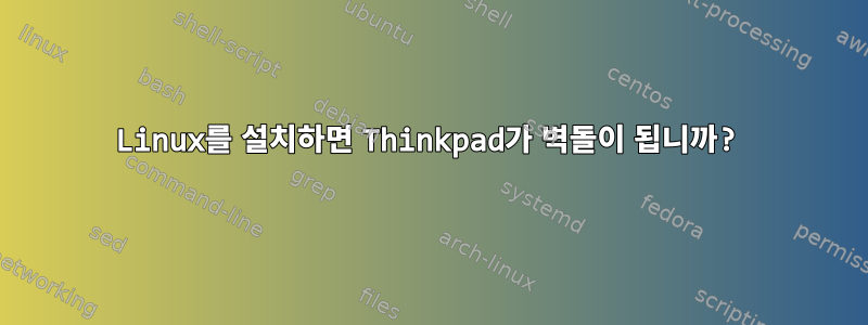 Linux를 설치하면 Thinkpad가 벽돌이 됩니까?