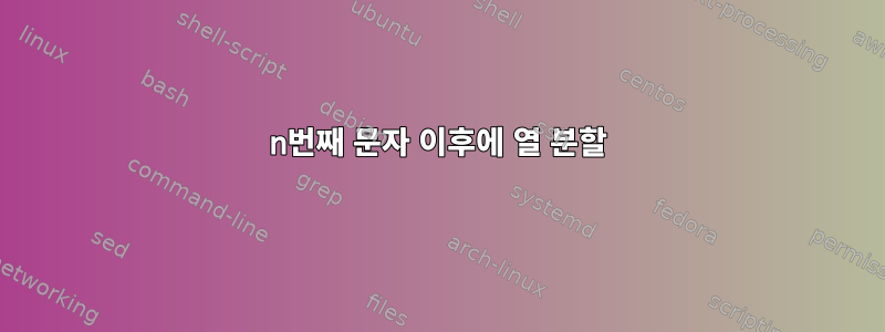 n번째 문자 이후에 열 분할