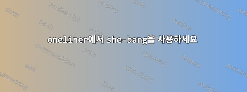 oneliner에서 she-bang을 사용하세요