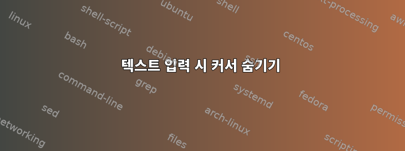 텍스트 입력 시 커서 숨기기