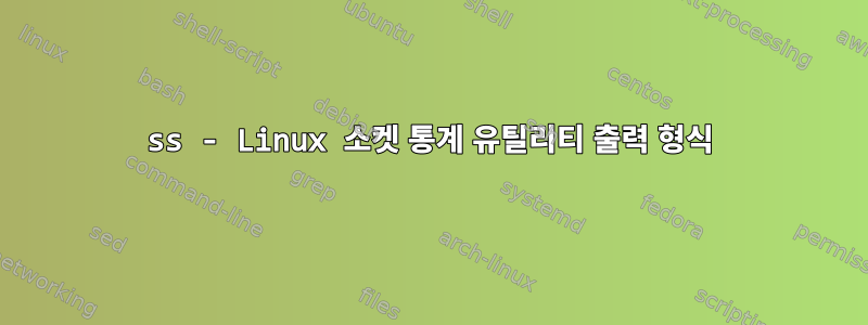 ss - Linux 소켓 통계 유틸리티 출력 형식