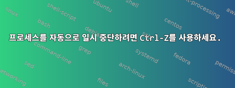 프로세스를 자동으로 일시 중단하려면 Ctrl-Z를 사용하세요.