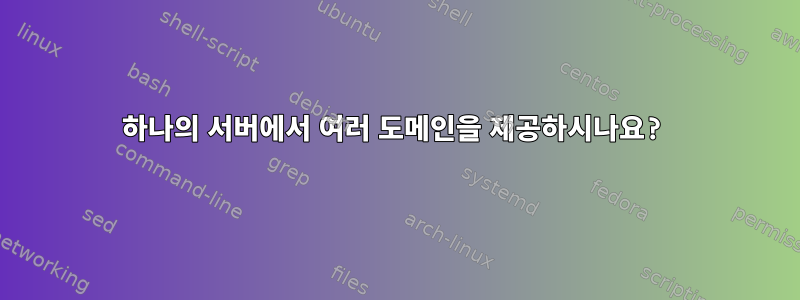 하나의 서버에서 여러 도메인을 제공하시나요?