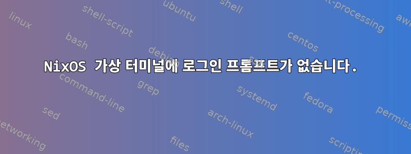 NixOS 가상 터미널에 로그인 프롬프트가 없습니다.