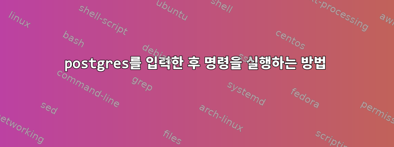 postgres를 입력한 후 명령을 실행하는 방법