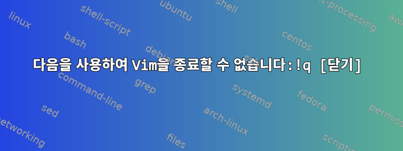 다음을 사용하여 Vim을 종료할 수 없습니다:!q [닫기]