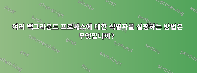 여러 백그라운드 프로세스에 대한 식별자를 설정하는 방법은 무엇입니까?