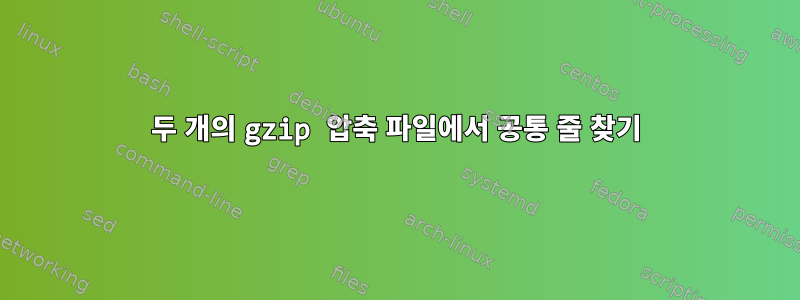 두 개의 gzip 압축 파일에서 공통 줄 찾기