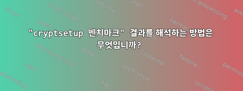 "cryptsetup 벤치마크" 결과를 해석하는 방법은 무엇입니까?