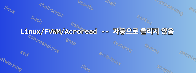 Linux/FVWM/Acroread -- 자동으로 올리지 않음