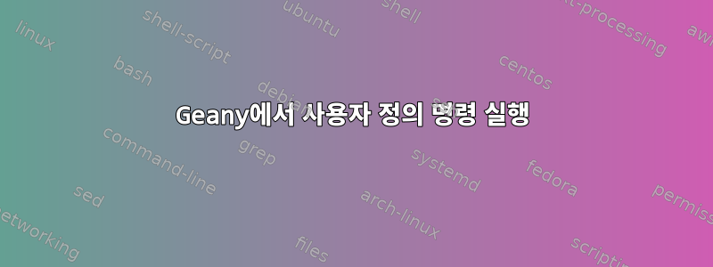 Geany에서 사용자 정의 명령 실행