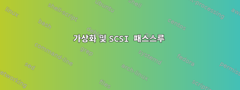 가상화 및 SCSI 패스스루