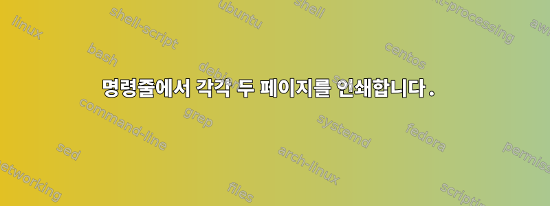 명령줄에서 각각 두 페이지를 인쇄합니다.