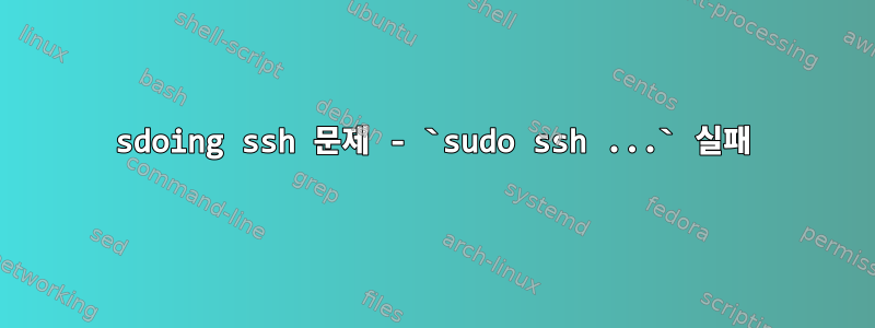 sdoing ssh 문제 - `sudo ssh ...` 실패