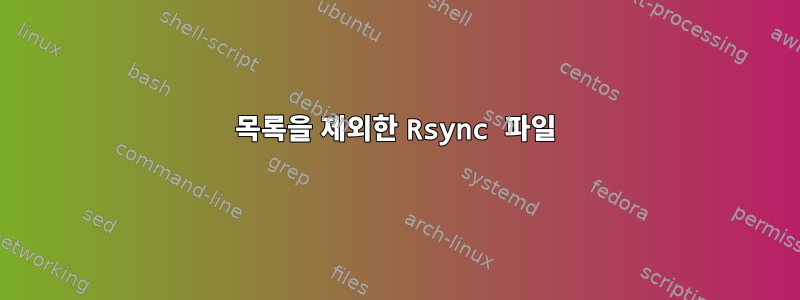 목록을 제외한 Rsync 파일